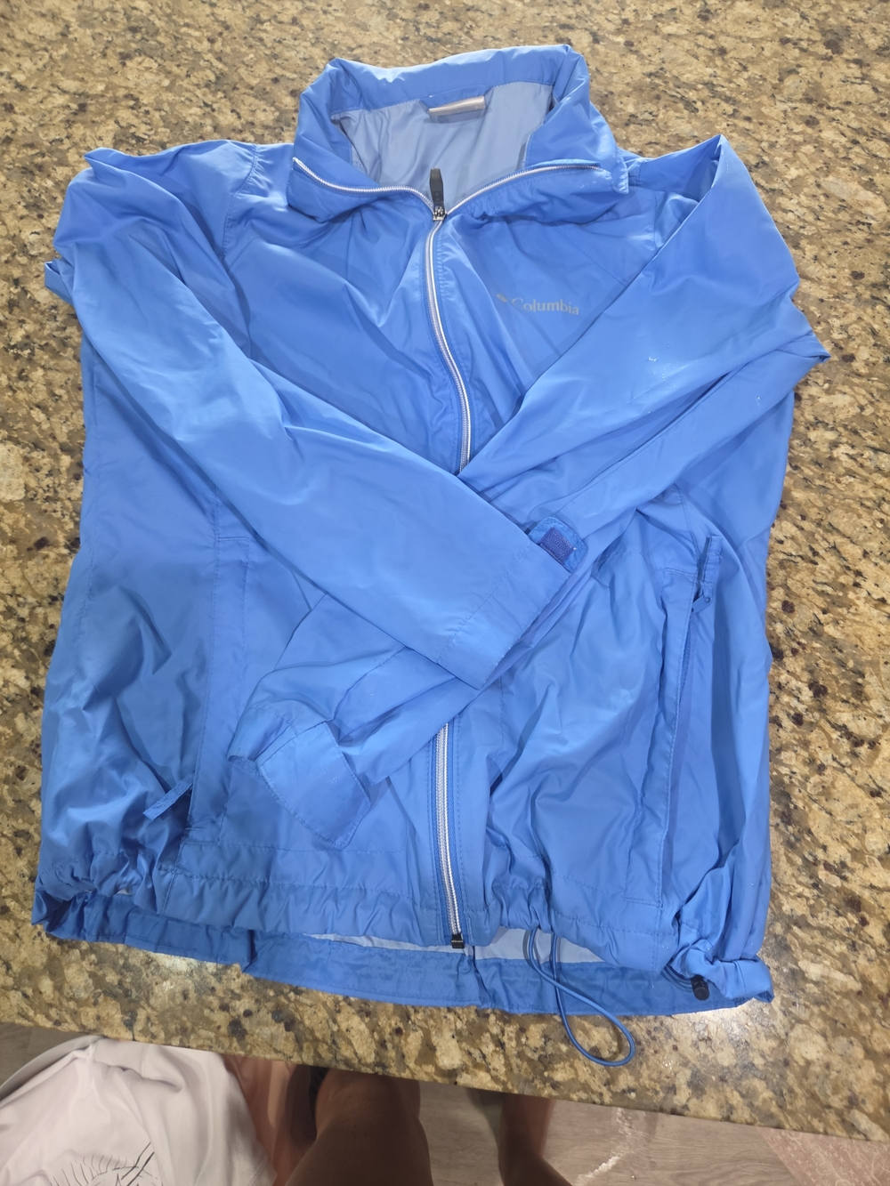 Columbia Light Blue Packable Shell Jacket